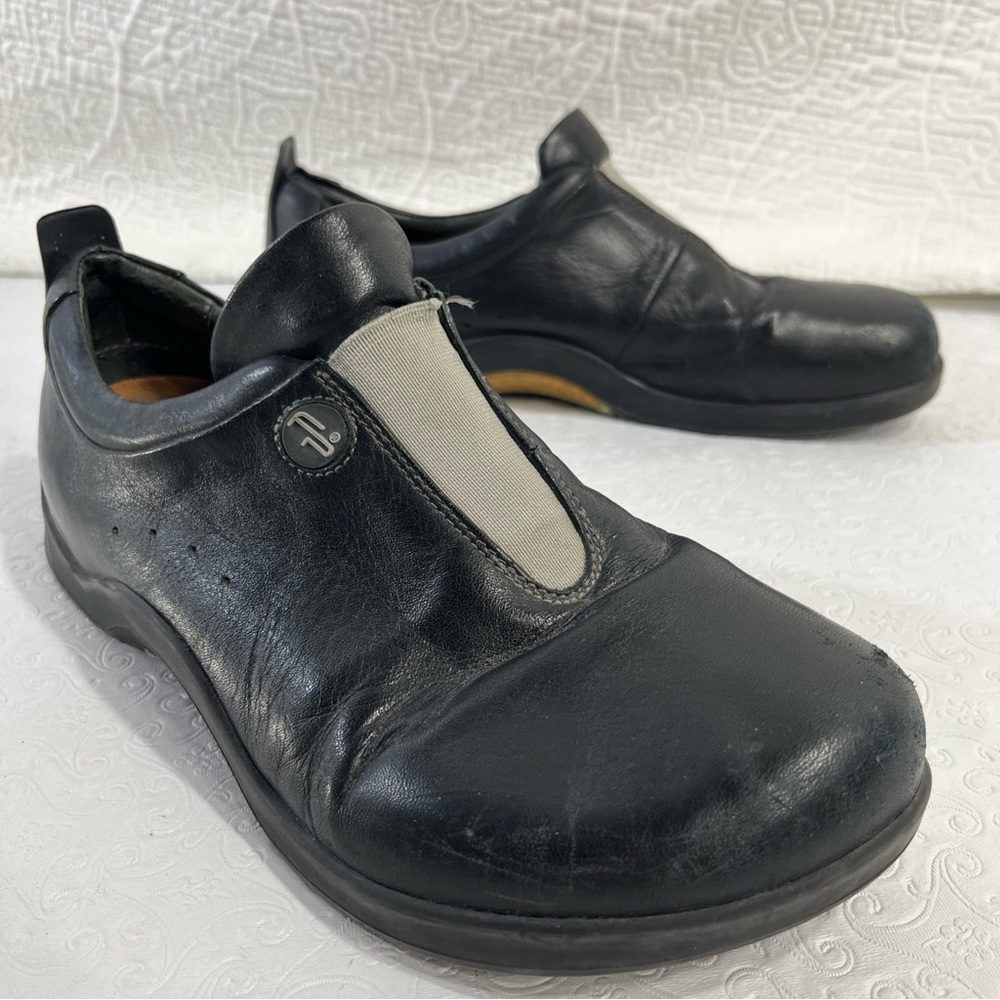 Footprints Birkenstock Cambria Women Black Leather Slip On Shoes EU 39 US 8 25.0